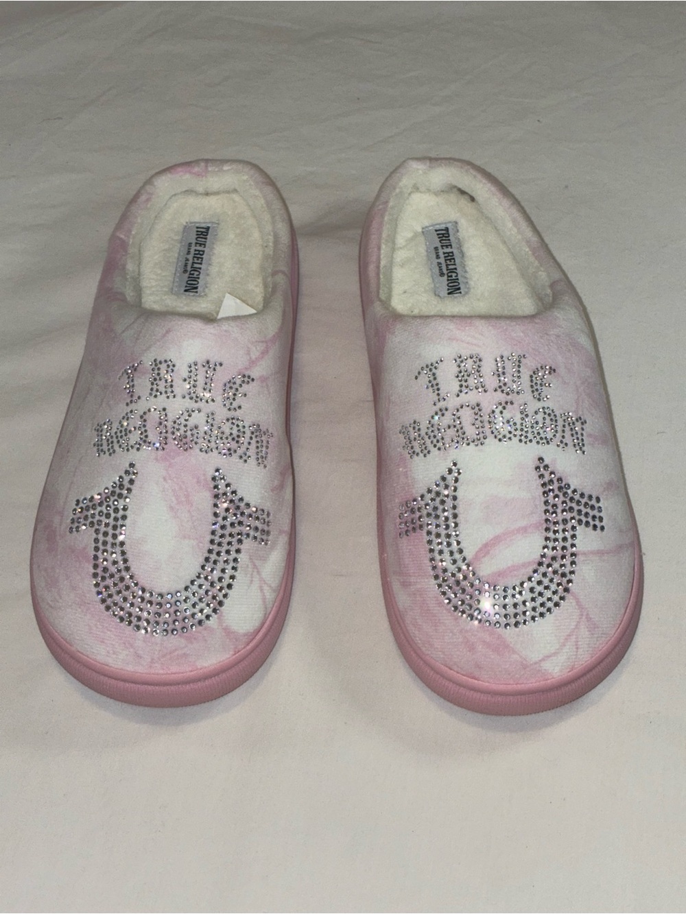 True Religion Pink Jeweled Slide Slippers - Picture 2 of 9